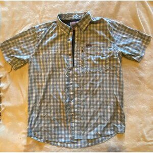 Wrangler Button Up, Shirt Large Blue Mesh Fish Hike Camp Outdoor Series Mens
